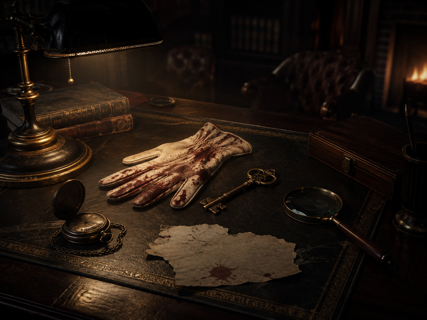 Cinematic manor evidence scene